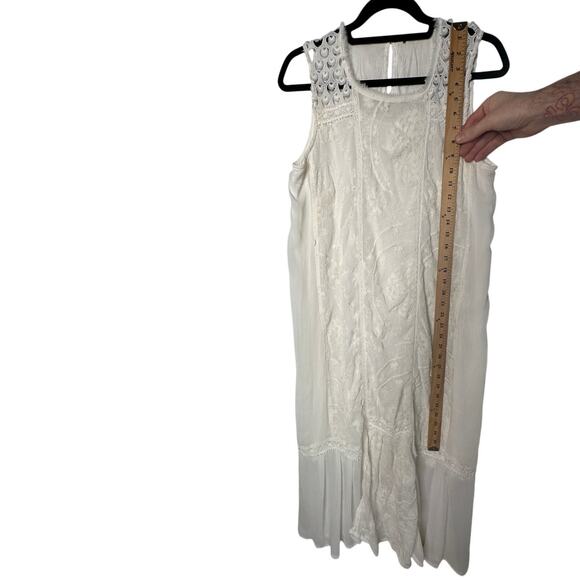 Anthropologie S Marguerite Lace Midi Dress Cotton Sleeveless Crewneck White EUC! - Picture 6 of 7